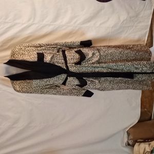 Vintage "Number 1 London" 100% Silk, Black & Cream Bathrobe L